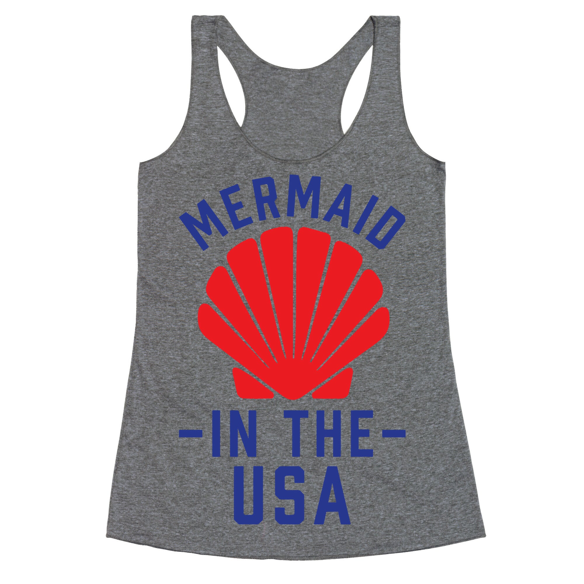 Mermaid In The USA Racerback Tank